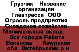 Грузчик › Название организации ­ Главтрасса, ООО › Отрасль предприятия ­ Складское хозяйство › Минимальный оклад ­ 1 - Все города Работа » Вакансии   . Амурская обл.,Октябрьский р-н